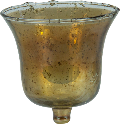 [13074A60] VINTAGE Teelicht-Aufsatzglas braun