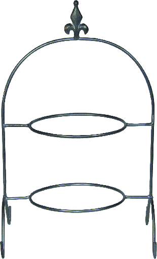 [14105A99] BOURBONE Tellerhalter 2-er 46,5 cm Metall silber