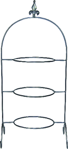 [14106A99] BOURBONE Tellerhalter 3-er 62 cm Metall silber