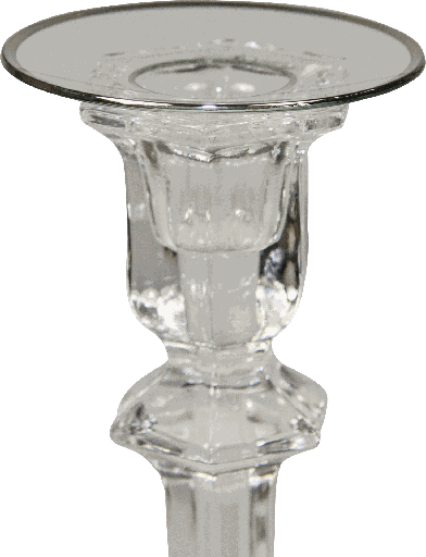 [15003A99] Kerzenteller Ø 7 cm mit Silberrand