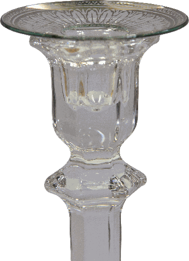 [15007A99] Kerzenteller Ø 7 cm Dekor Ornament silber