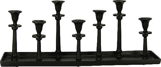 [17302A70] Kerzentablett 7-er Metall schwarz
