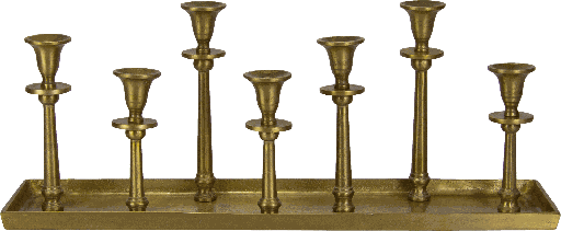 [17302A90] Kerzentablett 7-er Metall messing