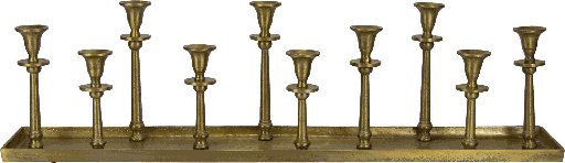 [17303A90] Kerzentablett 10-er Metall messing