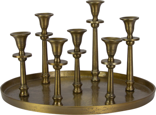 [17306A90] Kerzentablett 7-er Metall messing