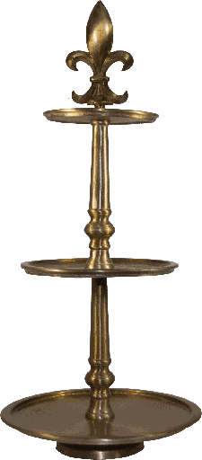 [17380A90] BOURBONE Etagere 3-er Metall messing