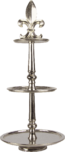 [17380A99] BOURBONE Etagere 3-er Metall antik-silber