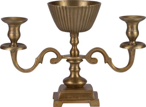 [19052A90] Kerzenständer 2-er mit Metallschale