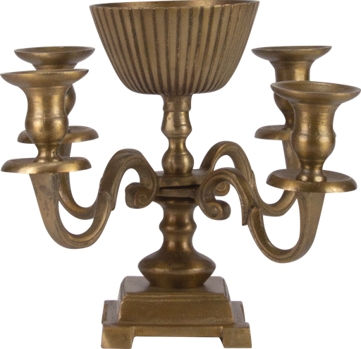 [19054A90] Kerzenständer 4-er mit Metallschale Ø 13 cm Höhe 25 cm