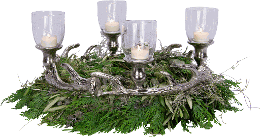 [19073A99] VENISON Adventskranz für Stabkerzen/Teelicht-Aufsatzgläser