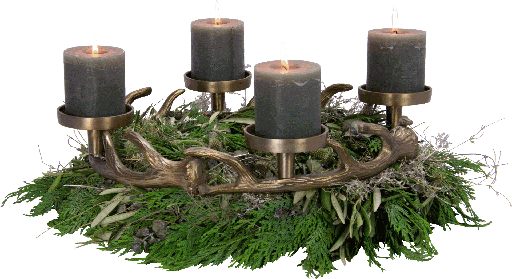 [19074A90] VENISON Adventskranz für Stumpenkerzen