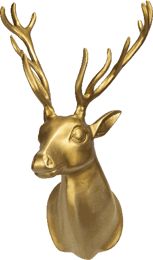 [20011A90] VENISON Hirschkopf Metall messing