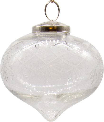 [21020W00] VINTAGE Zwiebel Glas geschliffen klar