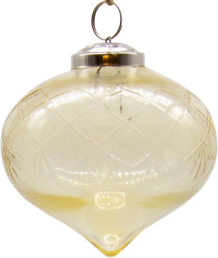 [21020W55] VINTAGE Zwiebel Glas geschliffen amber