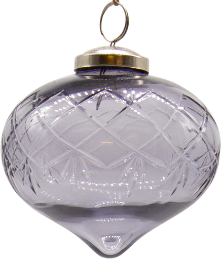 [21020W77] VINTAGE Zwiebel Glas geschliffen smoke