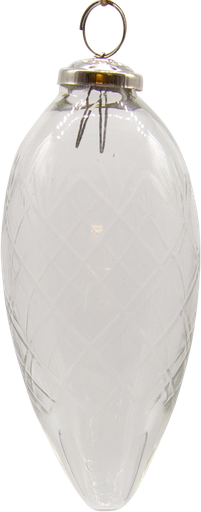 [21022W00] VINTAGE Zapfen 15 cm Glas geschliffen klar