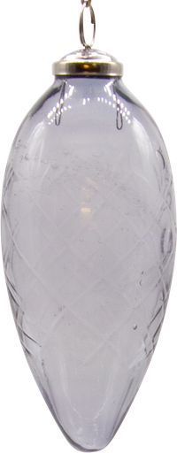 [21022W77] VINTAGE Zapfen 15 cm Glas geschliffen smoke