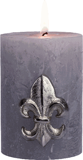 [22010A99] BOURBONE Kerzenpin Metall antik-silber