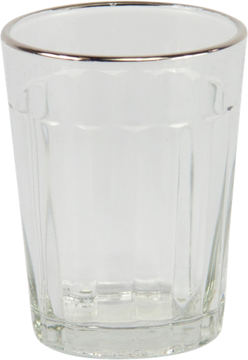 [23101A00] Windlicht 8,5 x Ø 6,5 cm Glas klar mit Silberrand