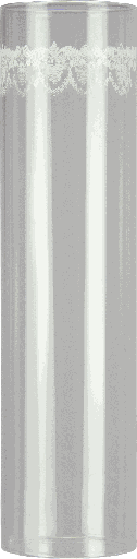 [23232A00] COVER Windlichtglas Höhe 30 cm Dekor weiß