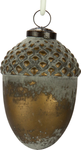 [24038W77] Höhe 11 x Ø 7 cm Glas grau-gold