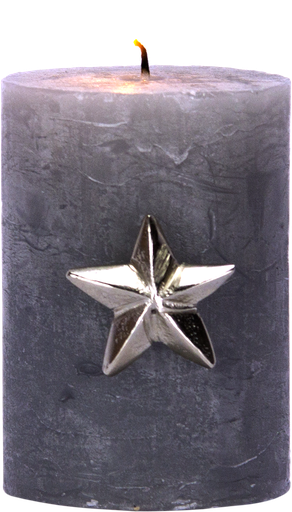 [24051A99] STAR Kerzenpin Metall antik-silber