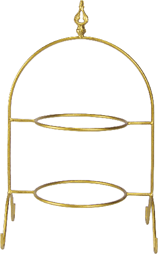 [24105A90] BOURBONE Tellerhalter 2-er 46,5 cm Metall gold