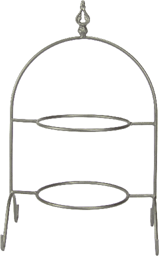 [24105A99] BOURBONE Tellerhalter 2-er 46,5 cm Metall silber