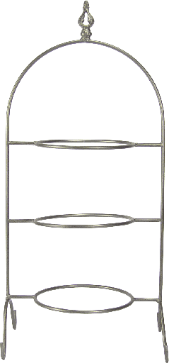 [24106A99] BOURBONE Tellerhalter 3-er 62 cm Metall silber