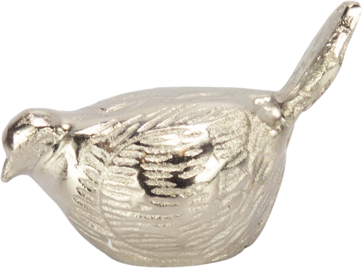 [25001A99] UCCELLO Vogel Metall antik-silber