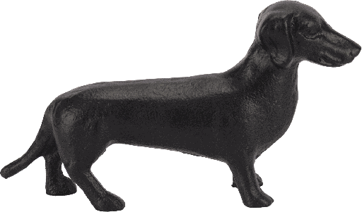 [25010A70] GUSTEL Dackel Dekorationsobjekt Metall schwarz