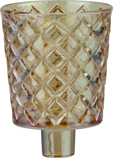 [50268A50] CRYSTAL Teelicht-Aufsatzglas amber