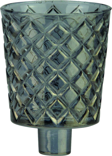 [50268A77] CRYSTAL Teelicht-Aufsatzglas smoke