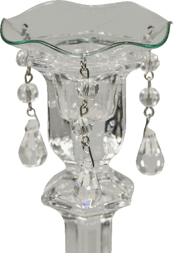 [70395A00] Kerzenteller Ø 7 cm mit Perlen und Kristallen