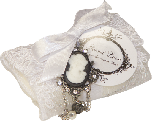[80586A00] SECRET LOVE Seife im Spitzensäckchen weiß