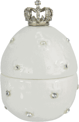[90671A00] ROYAL Schmuckdose Ei mit Krone in Geschenkbox