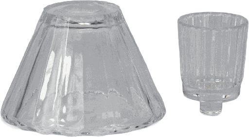 [19700A00] Schirm + Teelicht-Aufsatzglas Höhe 9 cm