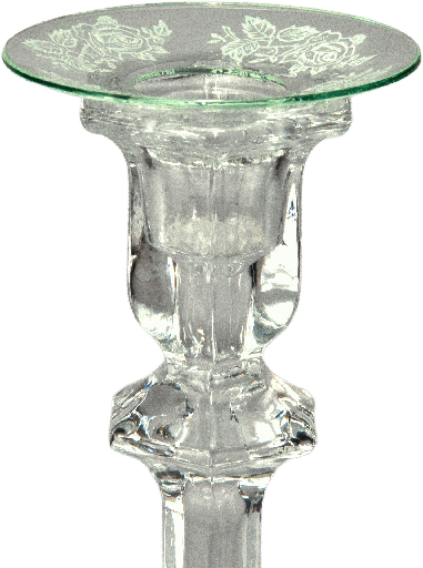 [15004A00] Kerzenteller Ø 7 cm Dekor Rosen weiß