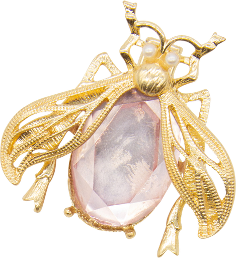 [19213A11] GLAMOUR Glitzerkäfer auf Clip rosé